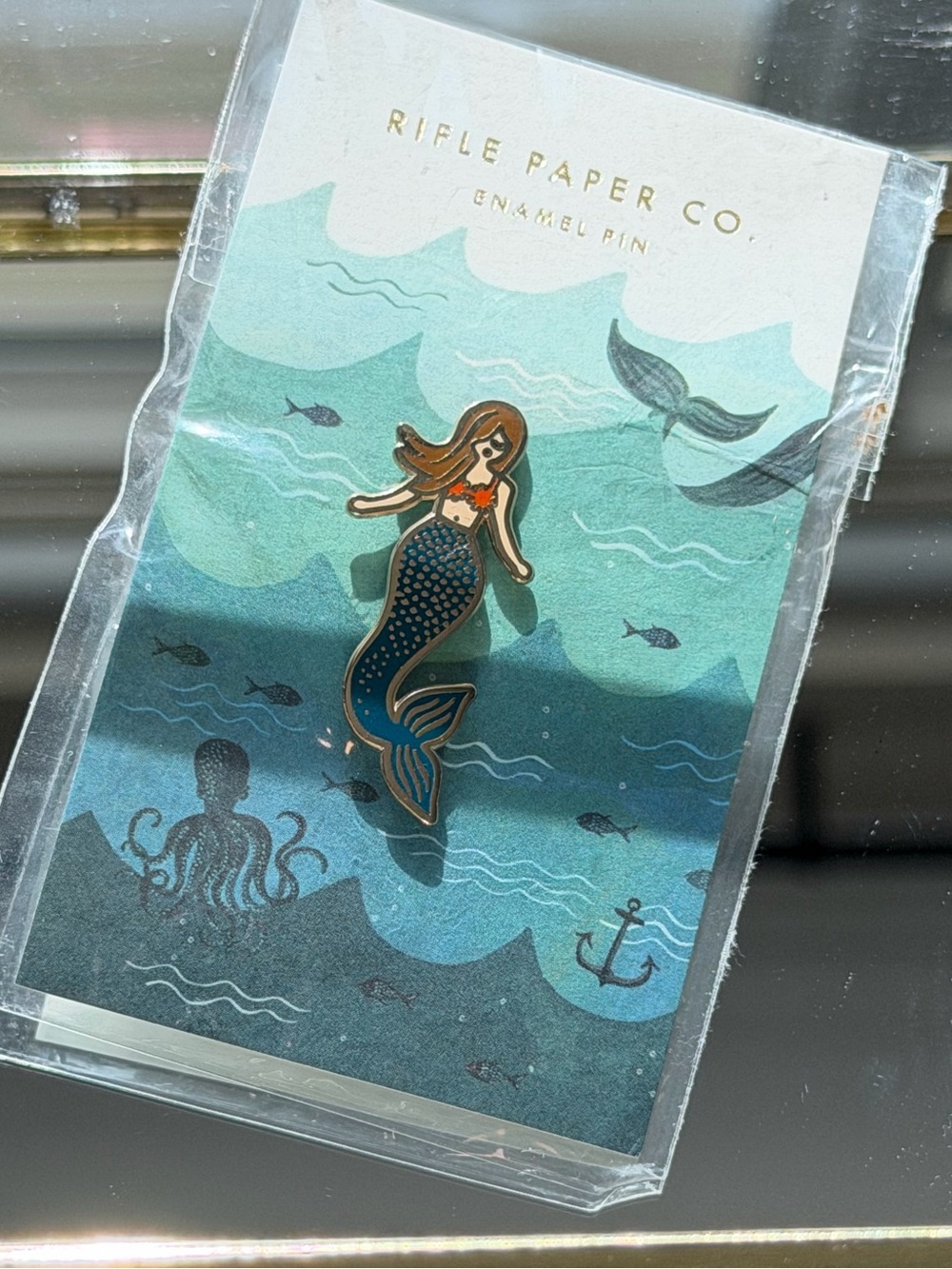 Rifle Paper Co. Mermaid Enamel Pin - Retired Design